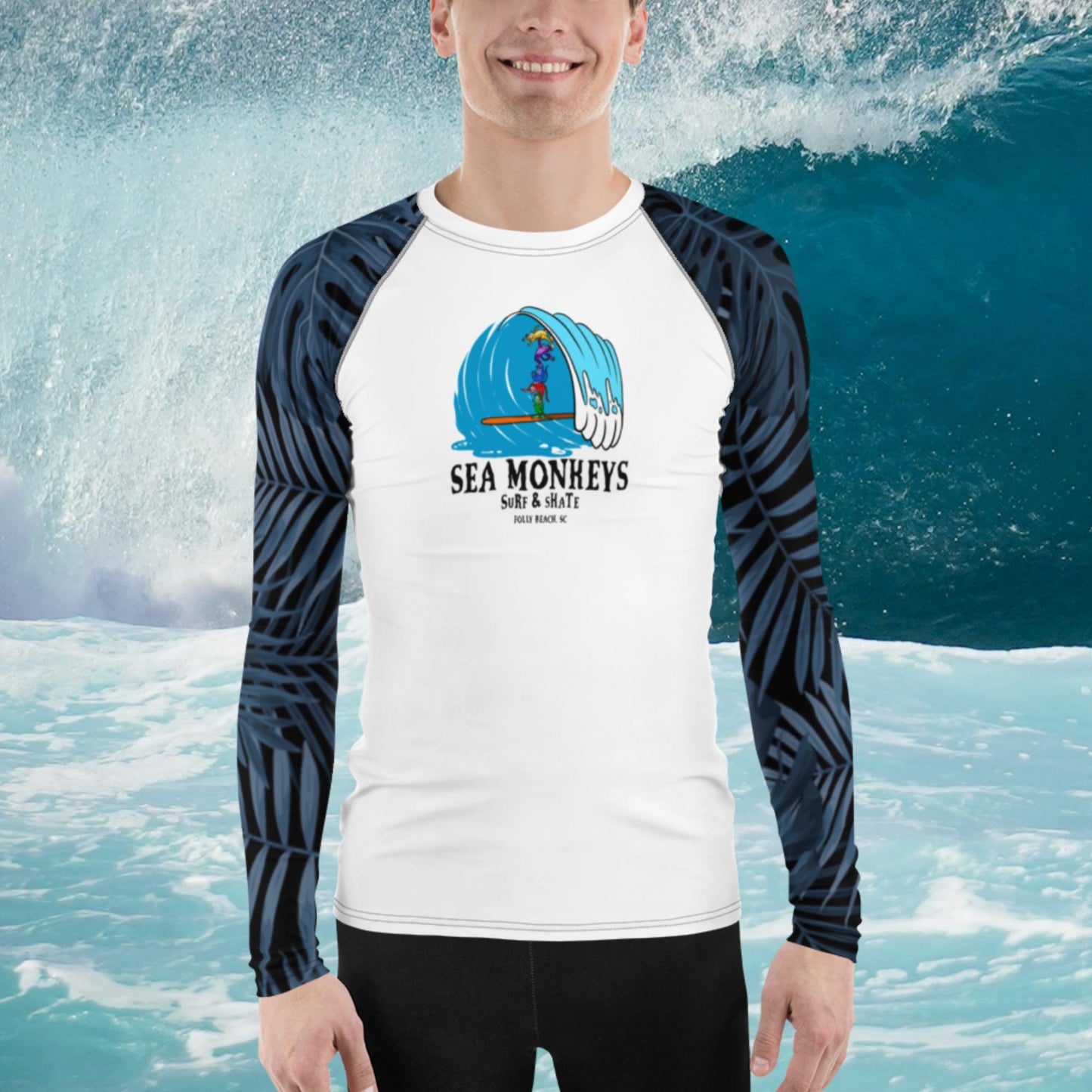 Palm Men's Rash Guard - Sea Monkeys