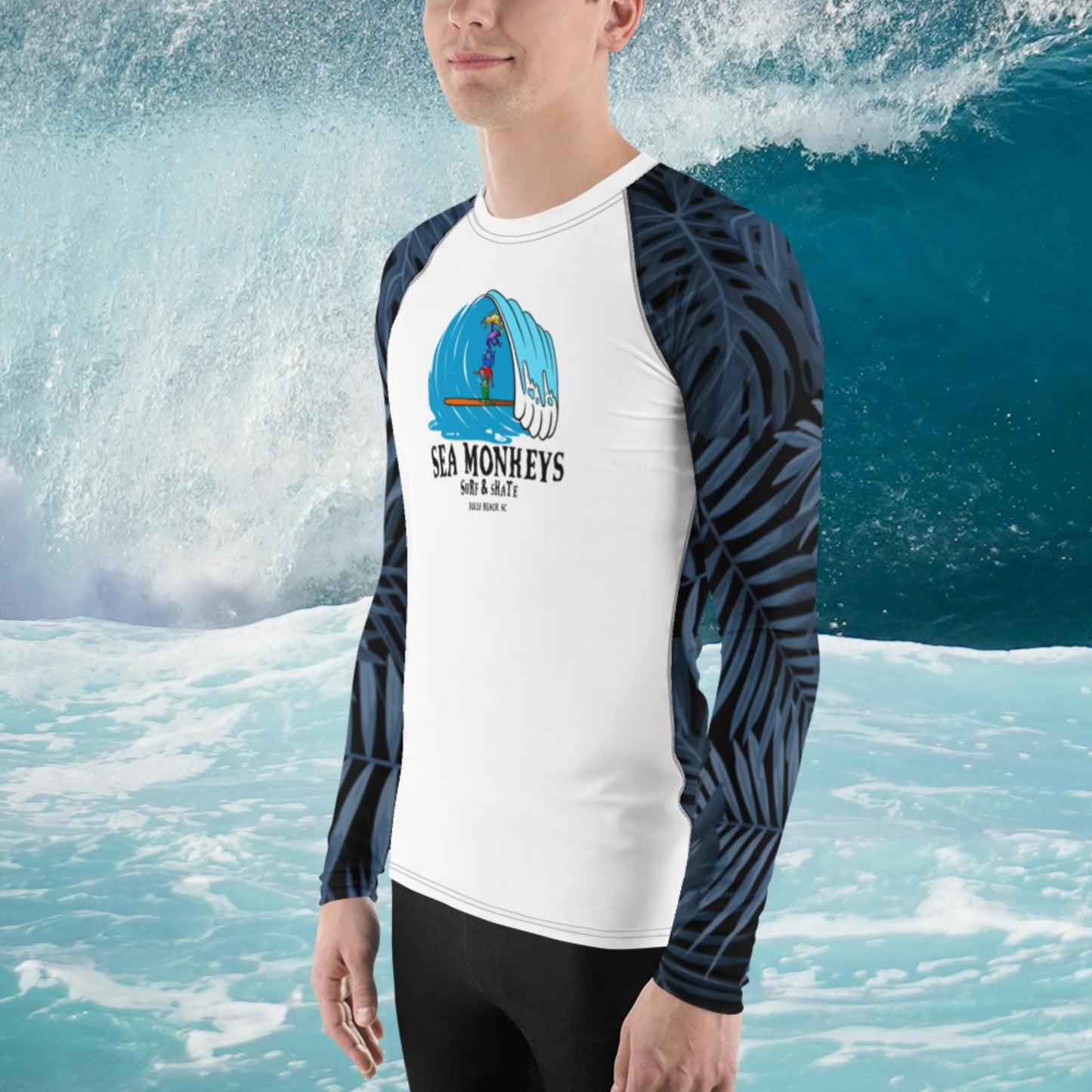 Palm Men's Rash Guard - Sea Monkeys