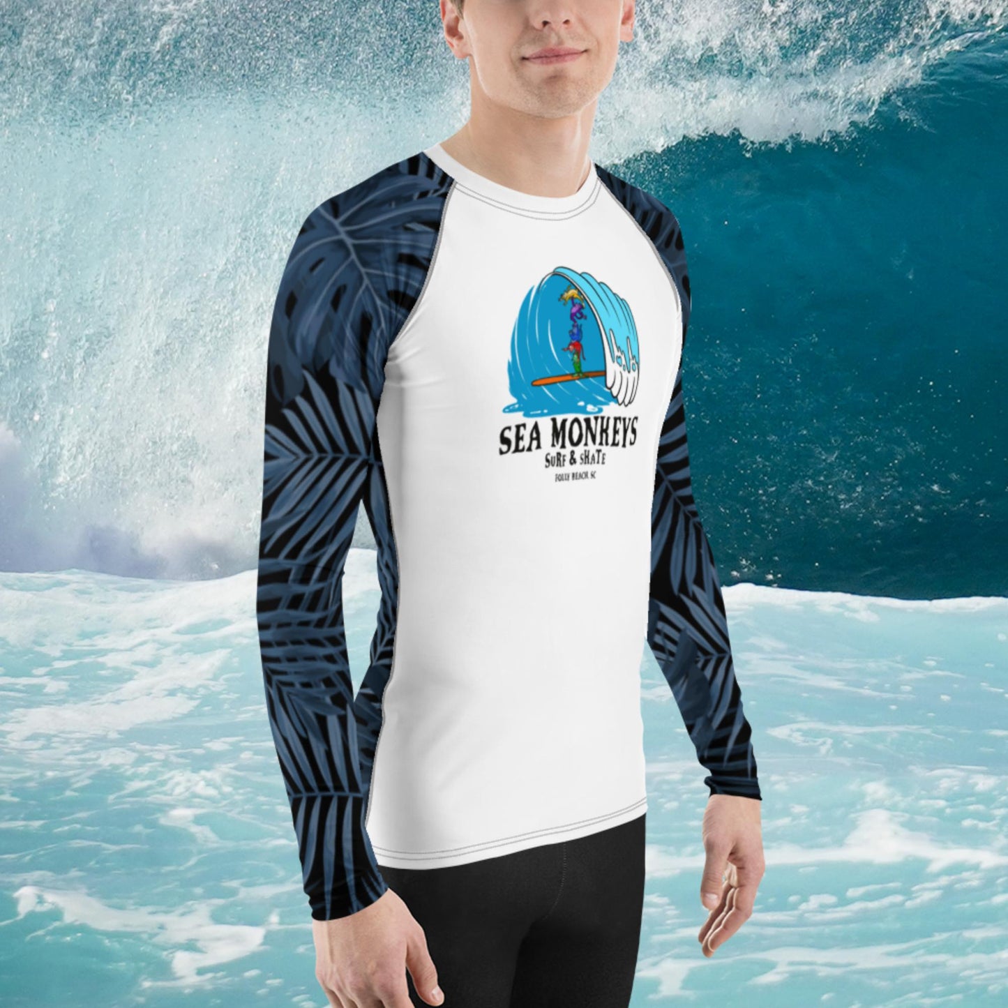 Palm Men's Rash Guard - Sea Monkeys